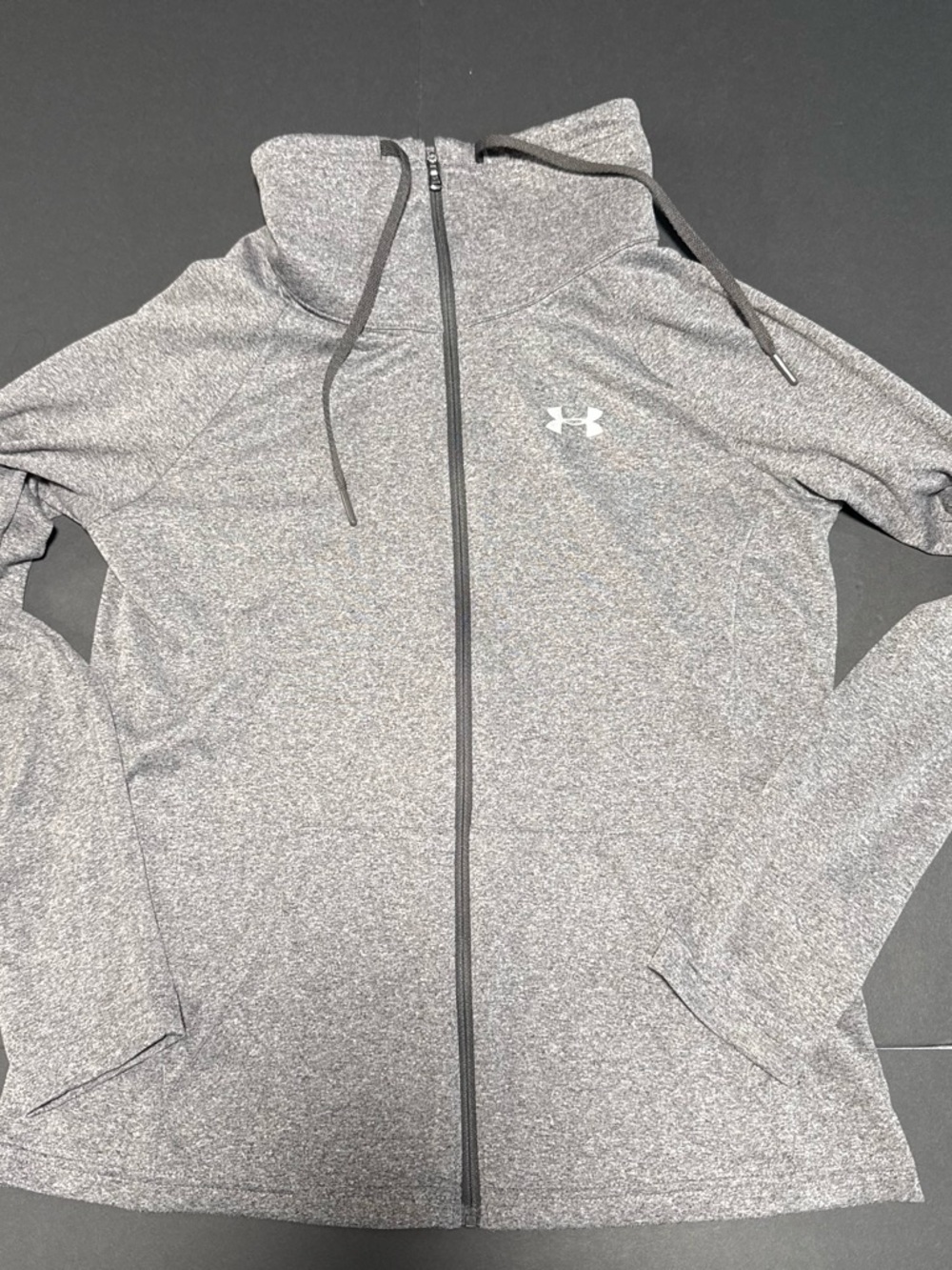 Under Armour Women's Heather Gray Full-Zip Bomber Hoodie